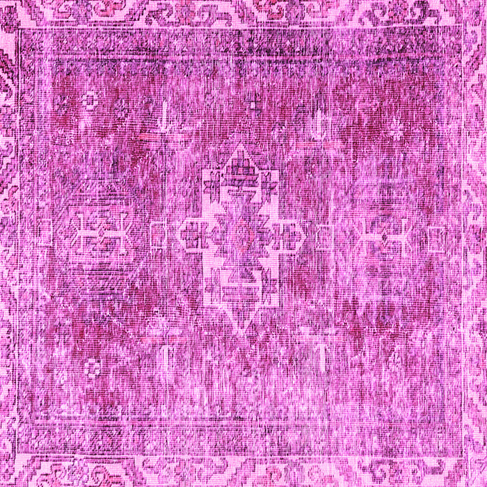 Square Machine Washable Persian Pink Traditional Rug, wshtr4428pnk