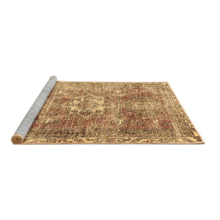 Sideview of Machine Washable Persian Brown Traditional Rug, wshtr4428brn