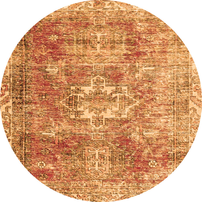 Square Persian Orange Traditional Rug, tr4428org