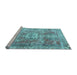 Sideview of Machine Washable Persian Light Blue Traditional Rug, wshtr4428lblu