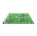 Sideview of Machine Washable Persian Emerald Green Traditional Area Rugs, wshtr4428emgrn