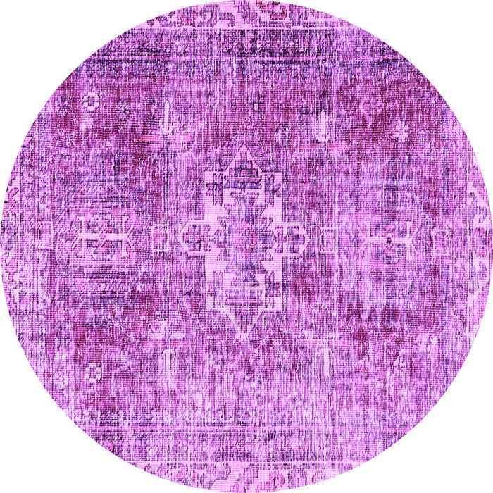 Round Persian Purple Traditional Rug, tr4428pur