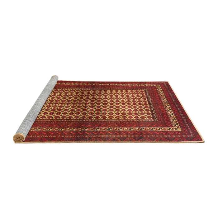 Sideview of Machine Washable Traditional Red Rug, wshtr4429