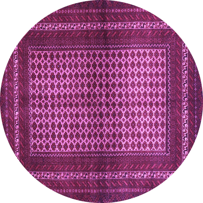 Round Machine Washable Persian Purple Traditional Area Rugs, wshtr4429pur