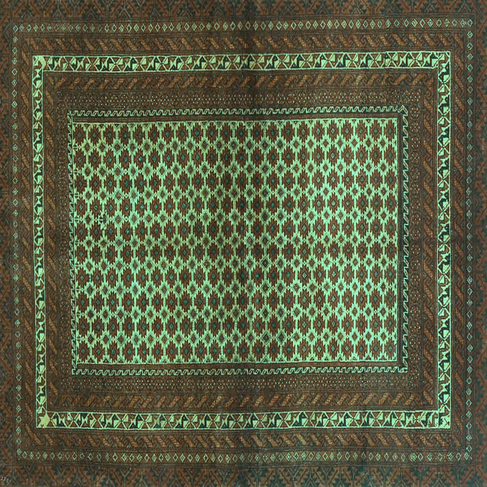 Square Persian Turquoise Traditional Rug, tr4429turq