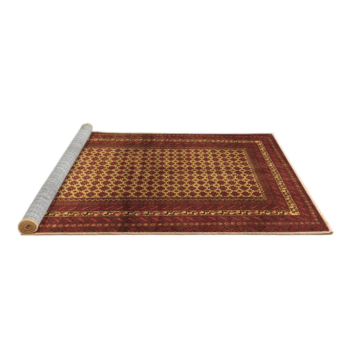 Sideview of Machine Washable Persian Brown Traditional Rug, wshtr4429brn