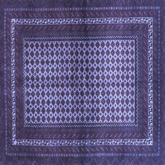 Square Machine Washable Persian Blue Traditional Rug, wshtr4429blu