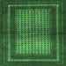 Square Persian Emerald Green Traditional Rug, tr4429emgrn