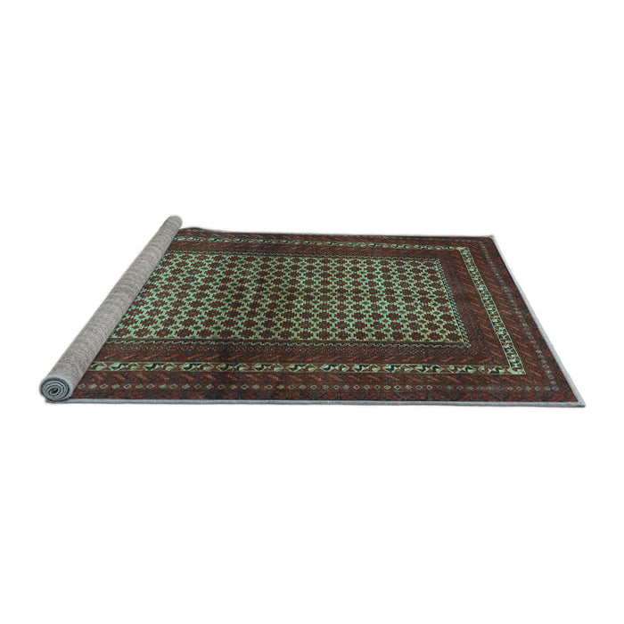 Sideview of Machine Washable Persian Light Blue Traditional Rug, wshtr4429lblu