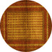 Round Persian Yellow Traditional Rug, tr4429yw