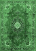 Machine Washable Medallion Emerald Green Traditional Area Rugs, wshtr442emgrn