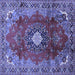 Square Medallion Blue Traditional Rug, tr442blu