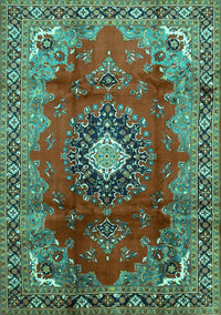 Medallion Turquoise Traditional Rug, tr442turq