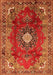 Serging Thickness of Machine Washable Medallion Orange Traditional Area Rugs, wshtr442org