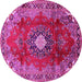 Round Medallion Pink Traditional Rug, tr442pnk