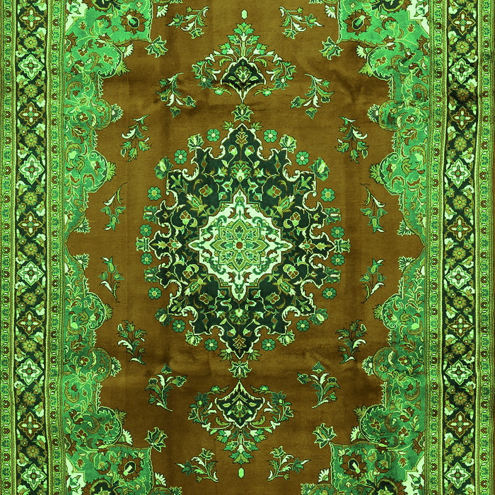 Medallion Green Traditional Rug, tr442grn