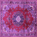 Square Medallion Purple Traditional Rug, tr442pur