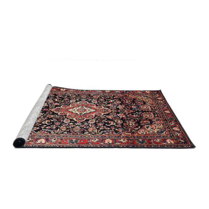 Sideview of Machine Washable Traditional Camel Brown Rug, wshtr443