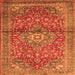 Serging Thickness of Medallion Orange Traditional Rug, tr4430org