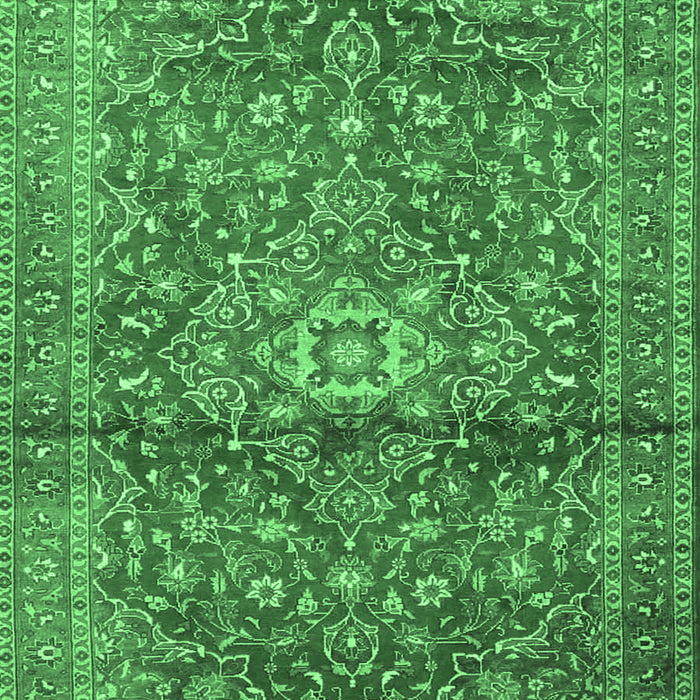 Medallion Emerald Green Traditional Rug, tr4430emgrn