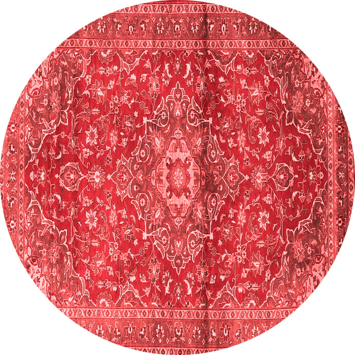 Machine Washable Medallion Red Traditional Rug, wshtr4430red