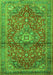 Serging Thickness of Machine Washable Medallion Green Traditional Area Rugs, wshtr4430grn