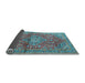 Sideview of Medallion Light Blue Traditional Rug, tr4430lblu