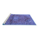 Sideview of Machine Washable Medallion Blue Traditional Rug, wshtr4430blu