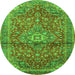 Square Medallion Green Traditional Rug, tr4430grn