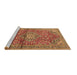 Sideview of Machine Washable Medallion Brown Traditional Rug, wshtr4430brn