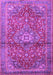 Machine Washable Medallion Purple Traditional Area Rugs, wshtr4430pur