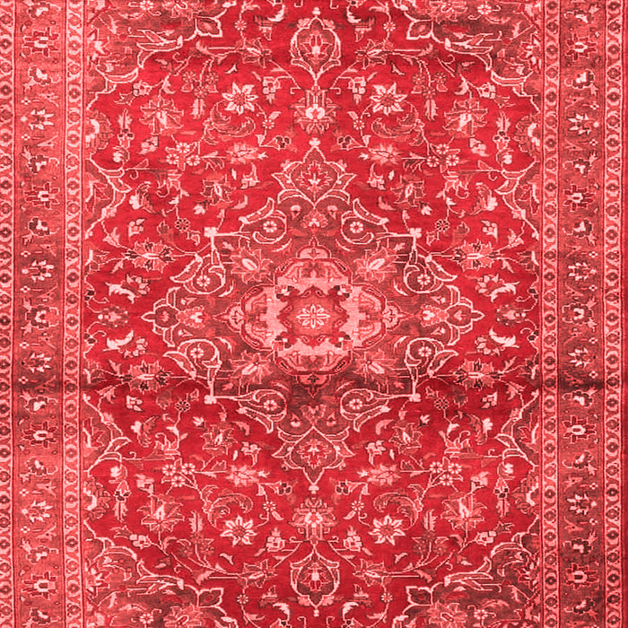 Machine Washable Medallion Red Traditional Rug, wshtr4430red