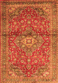 Medallion Orange Traditional Rug, tr4430org