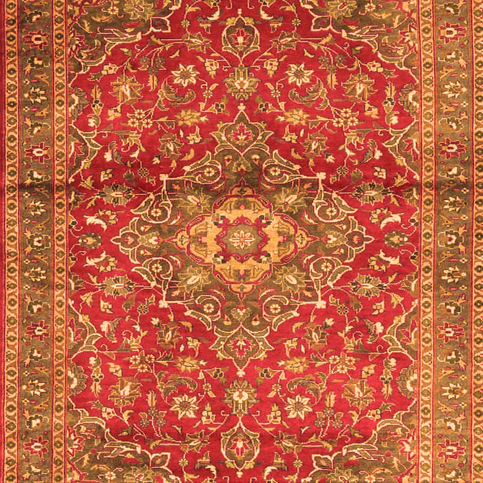 Medallion Orange Traditional Rug, tr4430org