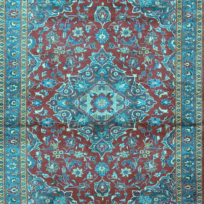 Medallion Light Blue Traditional Rug, tr4430lblu