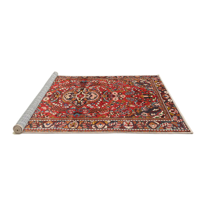 Sideview of Machine Washable Traditional Light Copper Gold Rug, wshtr4431