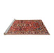 Sideview of Machine Washable Traditional Light Copper Gold Rug, wshtr4431