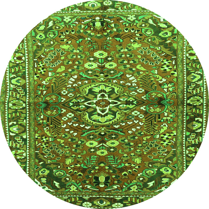 Square Persian Green Traditional Rug, tr4431grn