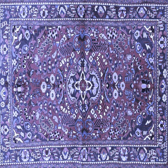 Square Machine Washable Persian Blue Traditional Rug, wshtr4431blu