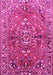 Machine Washable Persian Pink Traditional Rug, wshtr4431pnk