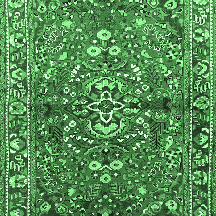 Machine Washable Persian Emerald Green Traditional Area Rugs, wshtr4431emgrn