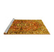 Sideview of Machine Washable Persian Yellow Traditional Rug, wshtr4431yw