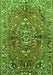 Serging Thickness of Machine Washable Persian Green Traditional Area Rugs, wshtr4431grn