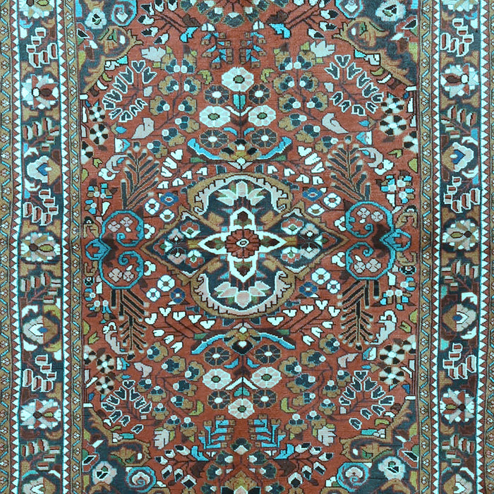 Machine Washable Persian Light Blue Traditional Rug, wshtr4431lblu