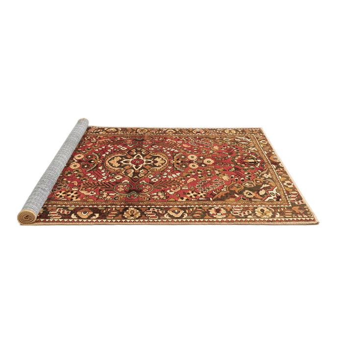 Sideview of Machine Washable Persian Brown Traditional Rug, wshtr4431brn