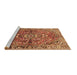 Sideview of Machine Washable Persian Brown Traditional Rug, wshtr4431brn