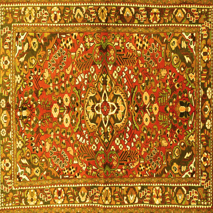 Square Persian Yellow Traditional Rug, tr4431yw