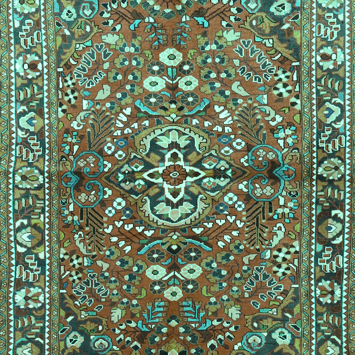 Machine Washable Persian Turquoise Traditional Area Rugs, wshtr4431turq