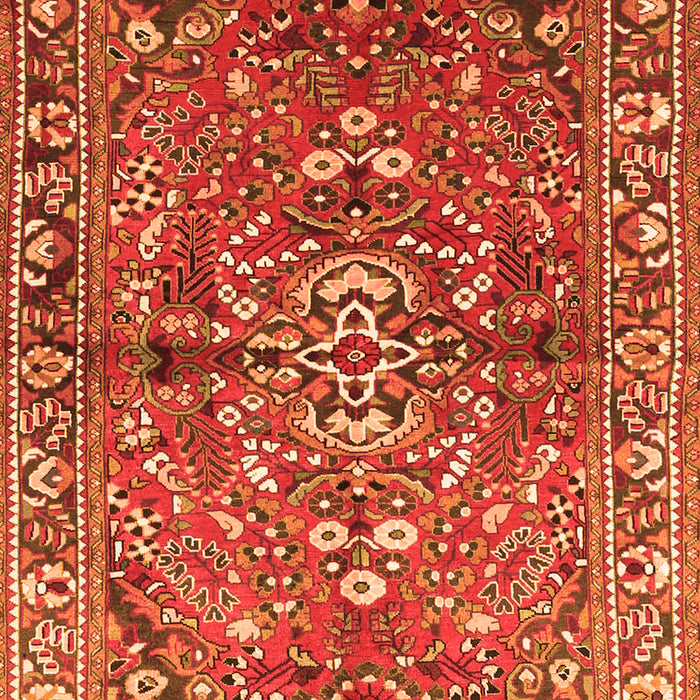 Serging Thickness of Machine Washable Persian Orange Traditional Area Rugs, wshtr4431org
