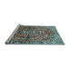 Sideview of Machine Washable Persian Light Blue Traditional Rug, wshtr4431lblu